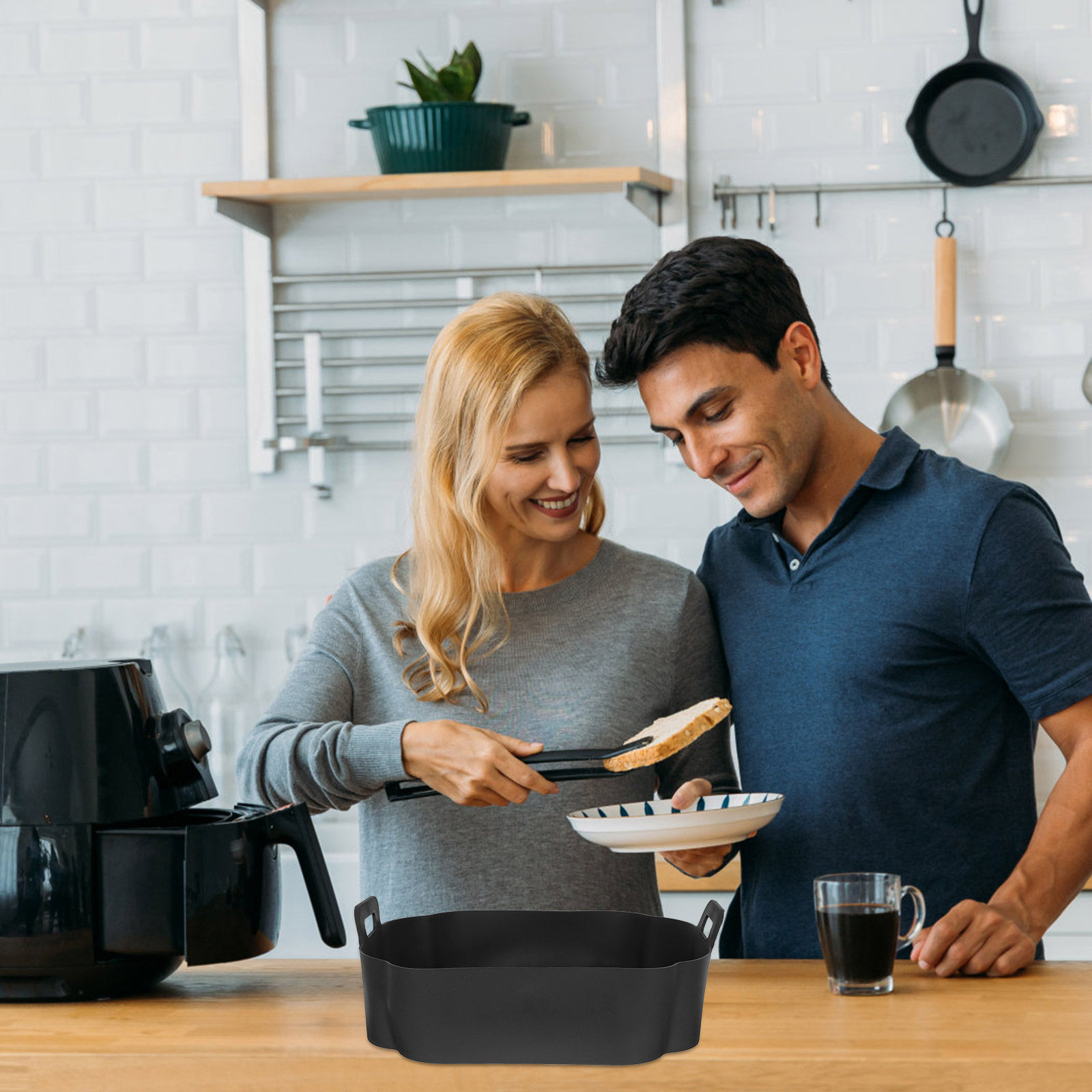 Air Fryer Silicone Pot Liner - Lapisan Silikon untuk Penggoreng Udara, Anti