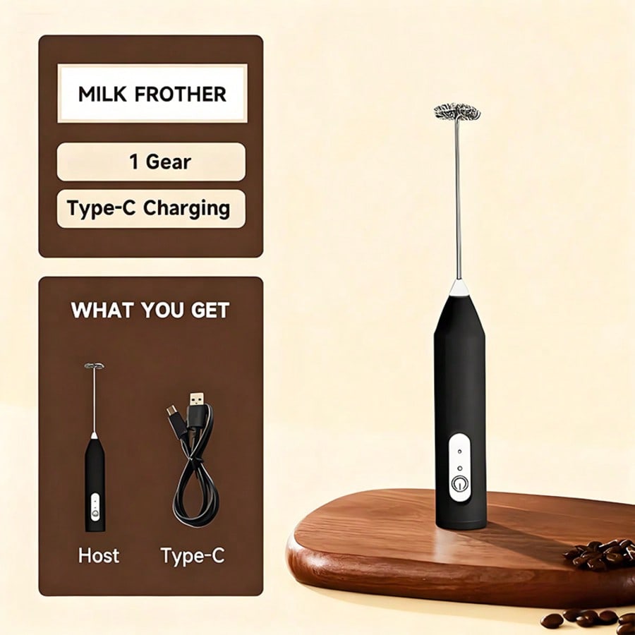 Electric Milk Frother Handheld - 1 Paket Mixer Elektrik Genggam, Pengocok