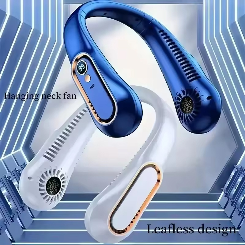 Portable Blender Usb Rechargeable - Kipas Leher Gantung Tampilan Digital Ventilador