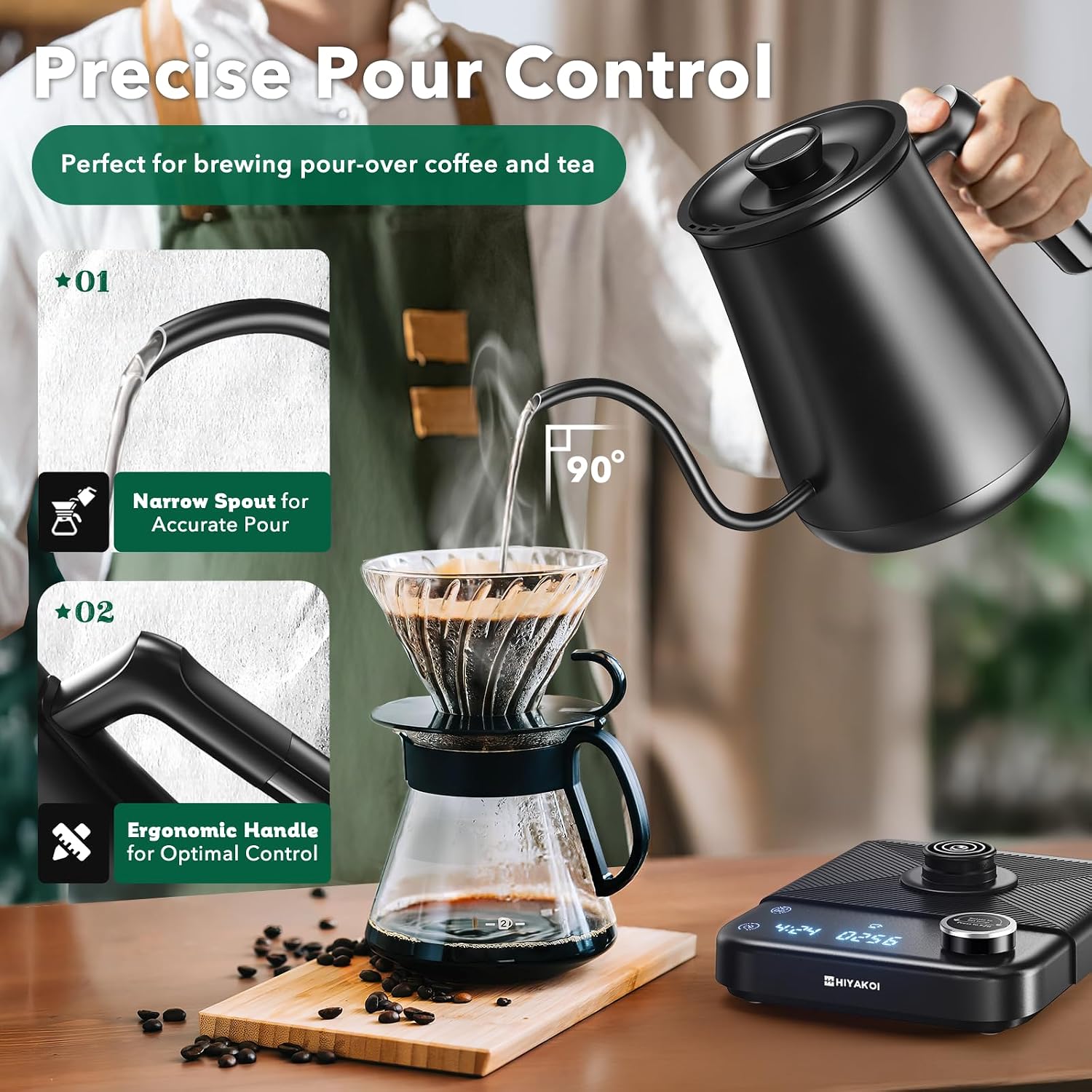 Ketel Listrik Gooseneck dengan - Electric Kettle Temperature Control ulasan dan harga