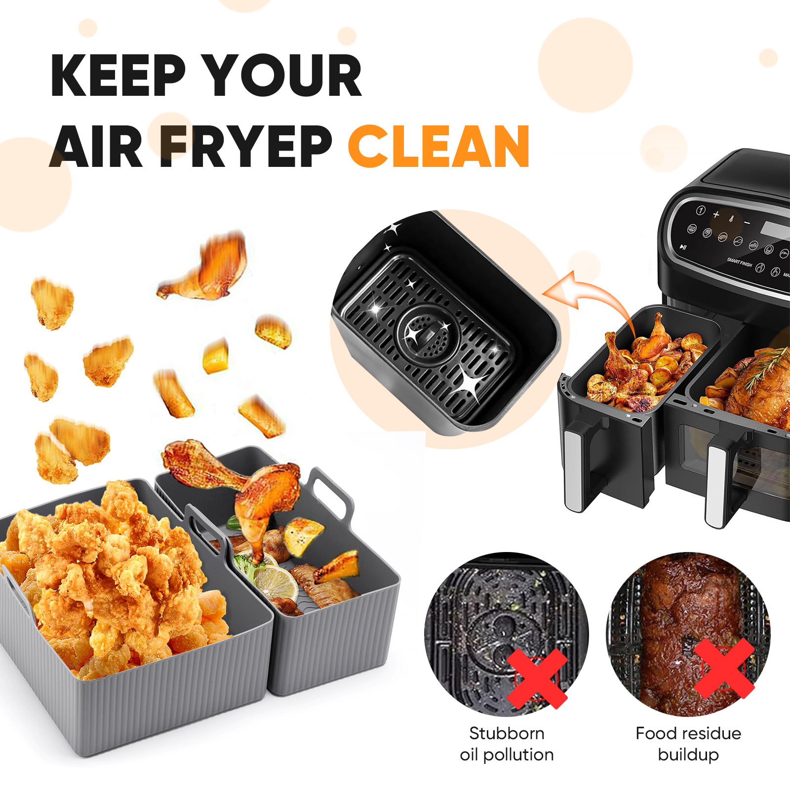 2 buah Set alas penggorengan u - Air Fryer Silicone Pot Liner ulasan dan harga