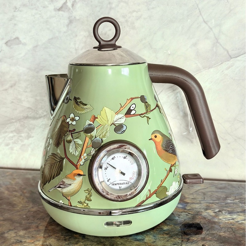 Ketel Listrik Retro Pink Flora - Electric Kettle Temperature Control ulasan dan harga